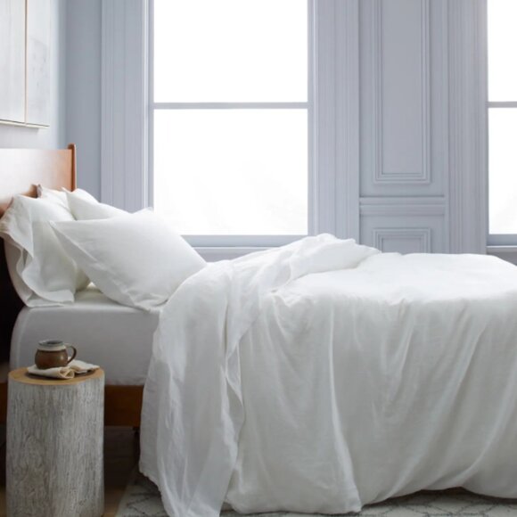 NWOT QUINCE European Linen Duvet Cover Set Full/Queen White 5⭐ Reviews $189 - Picture 1 of 6